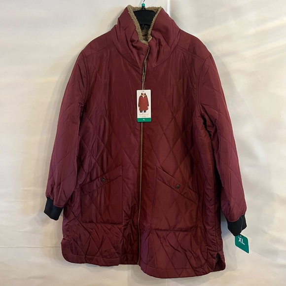 Womens original Weatherproof Vintage Jacket with Pockets Red Size XL NWT - Picture 1 of 10